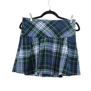 Retro American Eagle Plaid Mini Skirt